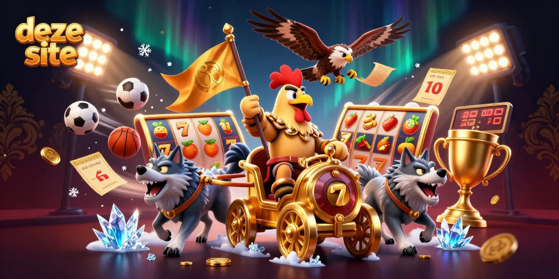 Engage with exciting slot games on deze site, featuring a vibrant gaming scene with unique characters and elements.